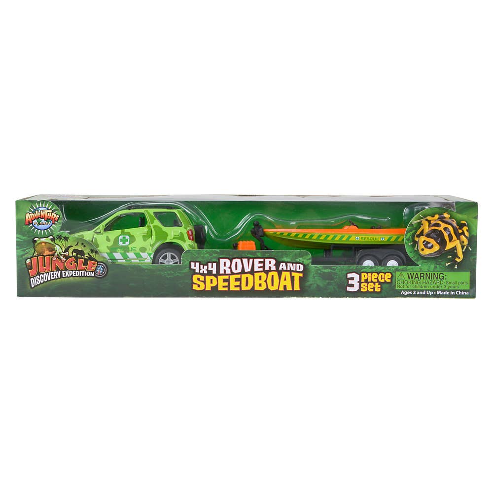 Buy JUNGLE DIECAST 4 X 4 ROVER AND SPEEDBOAT in Bulk