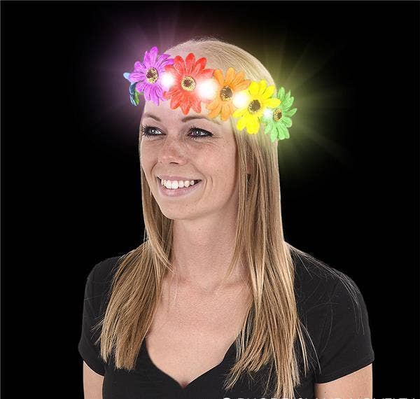 Buy LIGHT-UP RAINBOW FLOWER HALO in Bulk