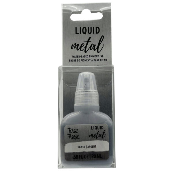 Brea Reese Liquid Metal Silver Colored Water Based Pigment Ink 20 ML
