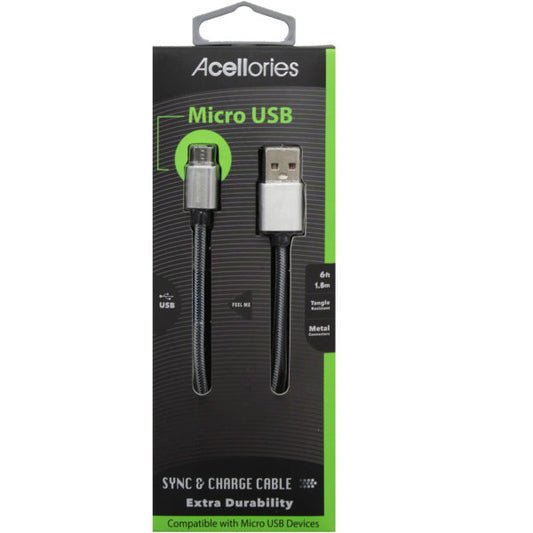 Acellories 6 Foot Micro USB Cable in White