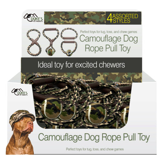 12 Pack Camouflage Dog Rope Pull Toy Assortment Co MOQ-8Pcs, 3.57$/Pc
