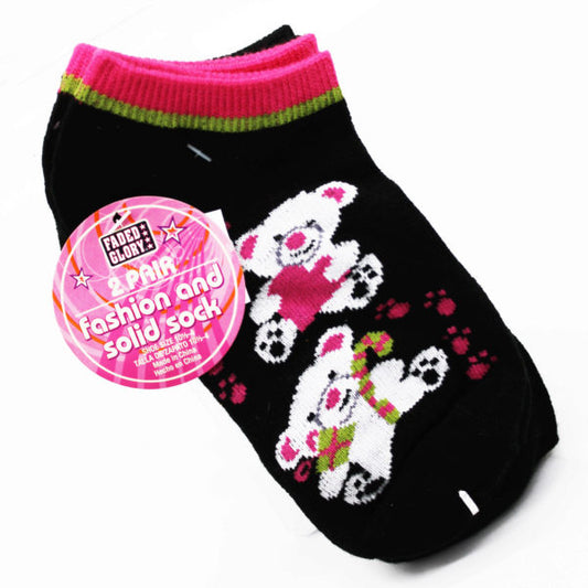 Faded Glory 2 Pack Children s Fashion Solid Socks Size 10.5 - 4