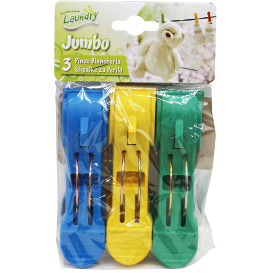 3 Pack Jumbo Plastic Clothespins Pegs