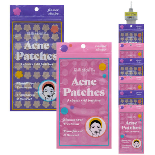 Glam Beauty 45 Pack Shaped Acne Patches Blemish Treatment on Clip Strip
