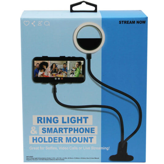 iHip Ring Light and Smart Phone Holder Clip Stand in Assorted Colors