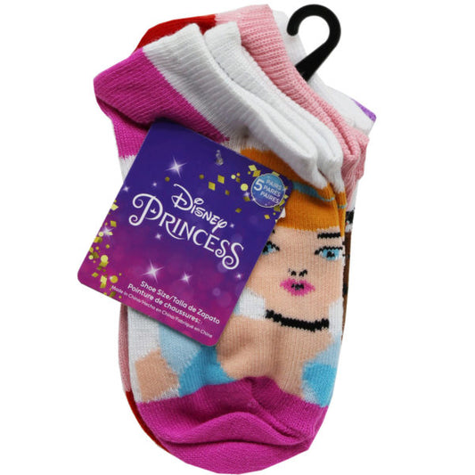 disney princess 5 pack love and kisses girls ankles socks in