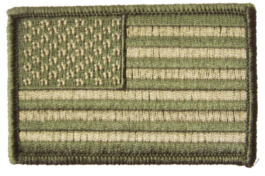 Buy AMERICAN FLAG GREEN CAMOUFLAGE left arm 3 INCH EMBROIDERED PATCH Bulk Price