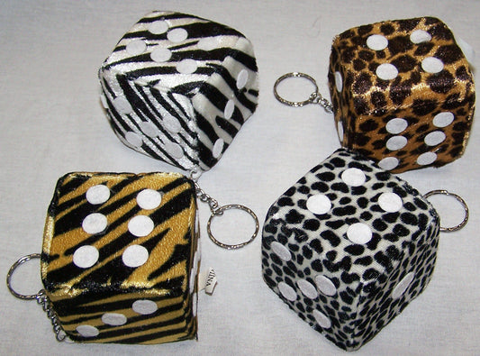 Buy PLUSH ANIMAL PRINT DICE KEY CHAIN (Sold by the dozen) *- CLOSEOUT NOW 50 CENTS EABulk Price
