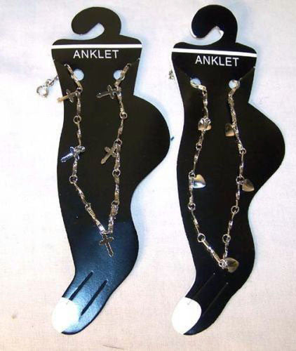 Buy ASSORTTED DESIGNS LADIES SILVER CHAIN ANKLETS ( sold by the dozen CLOSEOUT NOW ONLY .25 CENTS EABulk Price