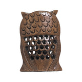 Wooden Owl Sitting Statue