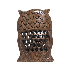 Add a Touch of Elegance to Your Home with Wooden Antique Owl Sitting Showpiece Statue
