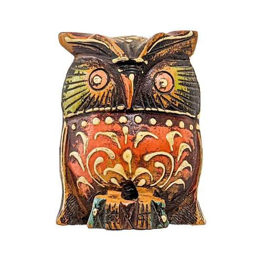 Add a Rustic Charm to Your Décor with Handcrafted Wooden Antique Owl Sitting Showpiece (3 Inch)