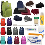 Buy Bulk Case of 12 Backpacks and 12 Winter Item Sets and 12 Hygiene Kits - Wholesale Care Package - Emergencies, Homeless, Charity