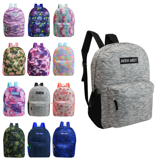 Buy 17" Classic Wholesale Backpack in 12 Colors - Bulk Case of 24