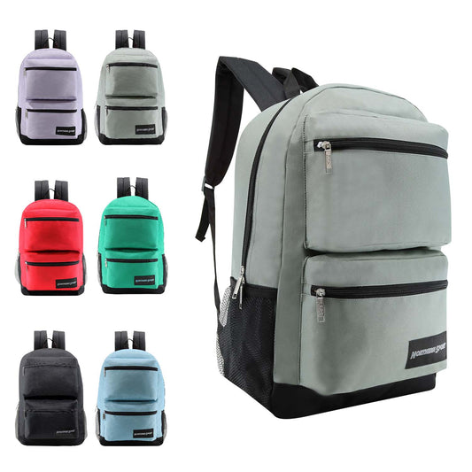 Buy 19" Deluxe Wholesale Backpack in 6 Assorted Colors - Bulk Case of 24 Backpacks