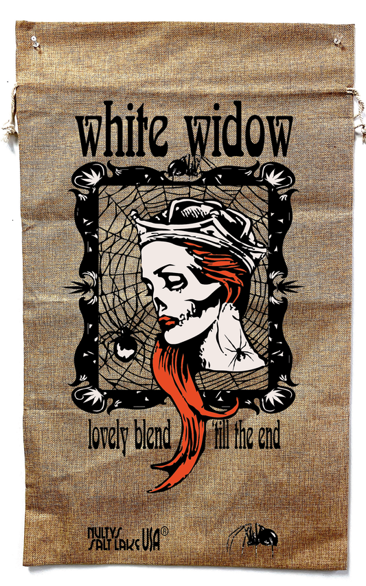 Wholesale WHITE WIDOW MARIJUANA BURLAP BAG  ( sold by the piece )
