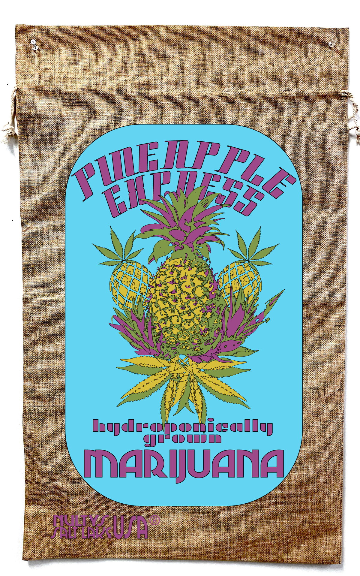 Wholesale PINEAPPLE EXPRESS MARIJUANA BURLAP BAG ( sold by the piece )