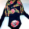 Wholesale SKULL WITH ROSES BANDANA CAP (Sold by the piece) *- CLOSEOUT NOW $ 1 EA