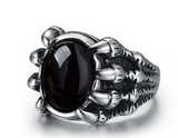 Wholesale BLACK JEWEL CLAW METAL BIKER RING