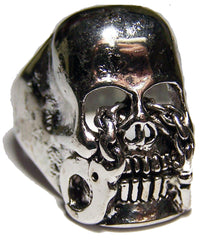 Wholesale SKULL HEAD W HANDCUFF EYES BIKER RING  (Sold by the piece) *