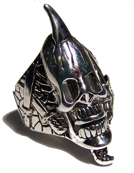 Wholesale SPIKED SKULL HEAD BIKER RING  (Sold by the piece) *