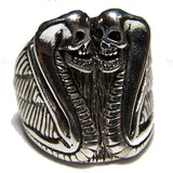 Wholesale DOUBLE HEADED COBRA SNAKE BIKER RING (Sold by the piece)