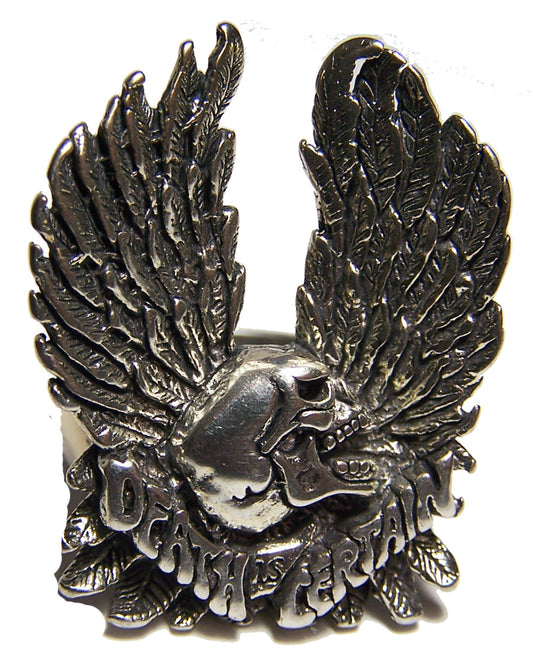 Wholesale CERTAIN DEATH SKULL W WINGS BIKER RING (Sold by the piece) * *-  CLOSEOUT AS LOW AS $ 3.50 EA