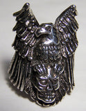 Wholesale EAGLE HOLDING SKULL HEAD DELUXE BIKER RING (Sold by the piece) *-  CLOSEOUT AS LOW AS $ 2.95 EA