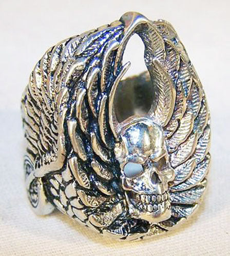 Wholesale SKULL WHEEL WING BIKER RING  (Sold by the piece)