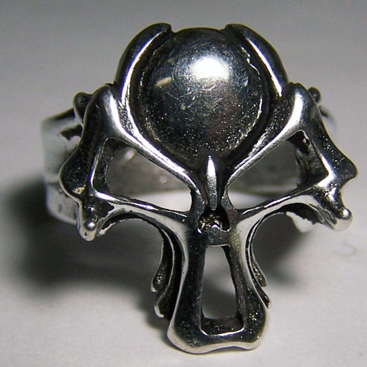 Wholesale Ball Head Skull Deluxe Silver Biker Ring (Sold by the Piece)
