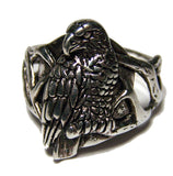 Wholesale EAGLE SITTING ON BRANCH BIKER RING (Sold by the piece) *