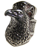 Wholesale USA EAGLE HEAD SILVER BIKER RING  (Sold by the piece) * CLOSEOUT AS LOW AS $ 3.75 EA