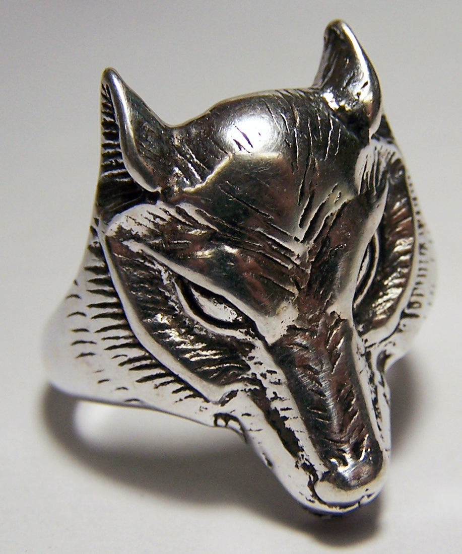 Wholesale WOLF HEAD  DELUXE BIKER RING (Sold by the piece) *