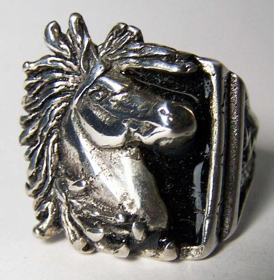 Wholesale STALLION HORSE HEAD BIKER RING (Sold by the piece) *