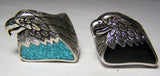 Wholesale INLAYED EAGLE SILVER DELUXE BIKER RING (Sold by the piece) *