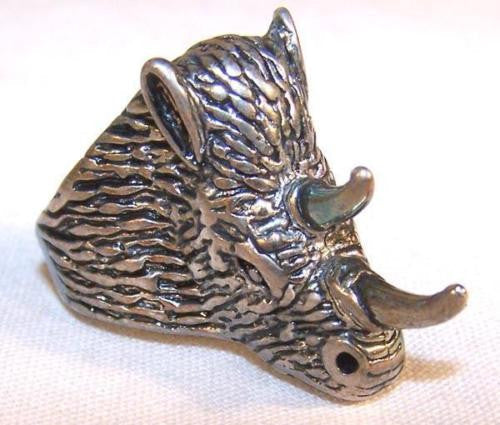 Buy RHINO WITH HORNS DELUXE BIKER RINGCLOSEOUT NOW ONLY $ 3.75 EABulk Price