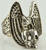 Wholesale EAGLE WITH SKULL BIKER RING  (Sold by the piece)