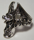 Wholesale DRAGON HOLDING SKULL HEAD DELUXE BIKER RING (Sold by the piece)
