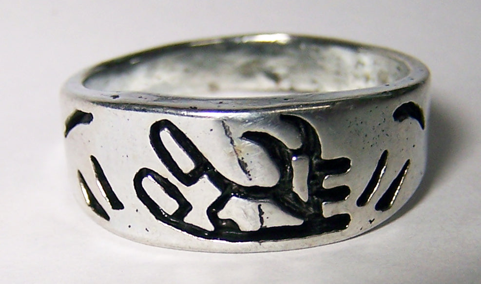 Wholesale NATIVE SYMBOL DESIGN SILVER BAND DELUXE BIKER RING (Sold by the piece) *