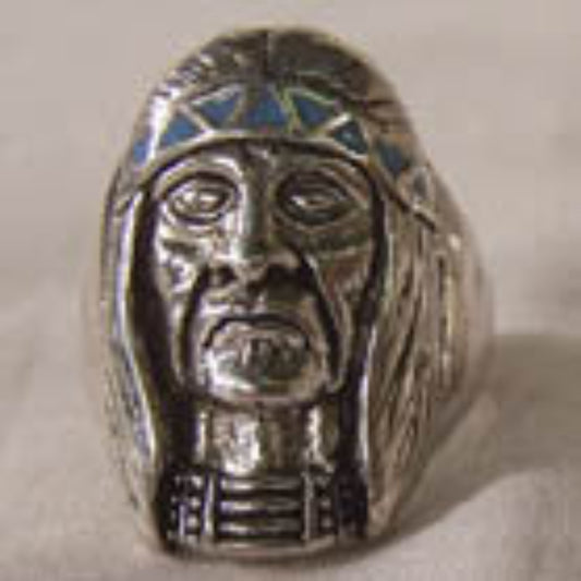 Wholesale Old Native Indian Head Biker Ring (Sold by the Piece)