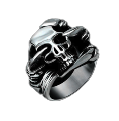 Wholesale DRAGON CLAW SKULL STEEL  METAL BIKER RING (sold by the piece)