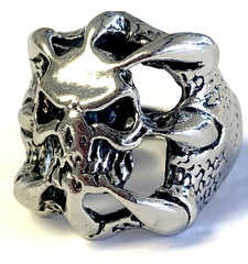 Wholesale CLAW HOLDING SKULL METAL BIKER RING (SOLD BY THE PIECE)