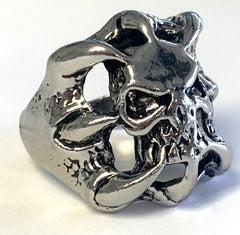 Wholesale CLAW HOLDING SKULL METAL BIKER RING (SOLD BY THE PIECE)