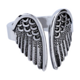 Buy ADJUSTABLE ANGEL WINGS METAL BIKER RINGBulk Price