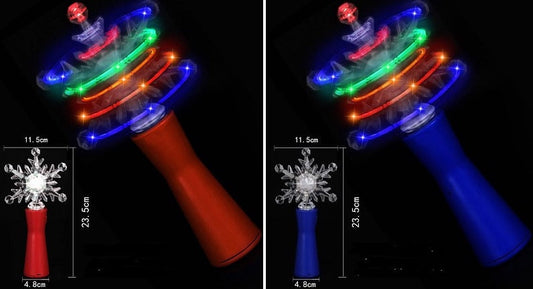 Wholesale Light Up Spinning Circle Flashing 9 Inch Snowflake Wands (Sold by DZ)