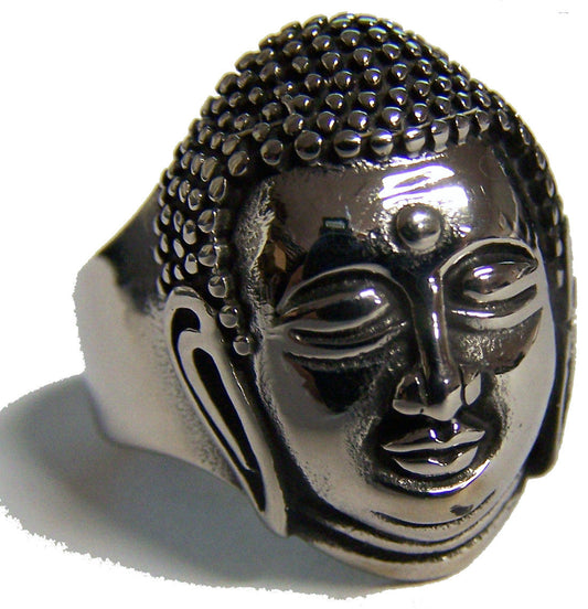 Wholesale BUDDHA HEAD STAINLESS STEEL BIKER RING ( sold by the piece )