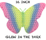 Buy 16" GLOW IN THE DARK BUTTERFLYBUBBLE POP IT SILICONE STRESS RELIEVER TOYBulk Price