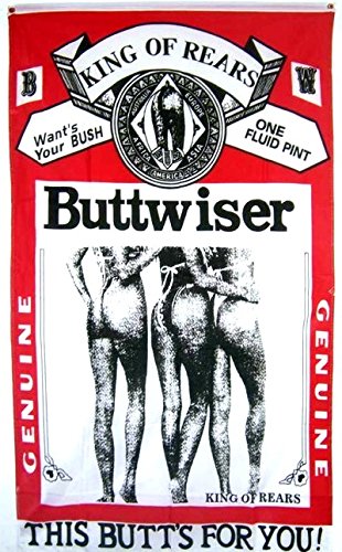 Buy BUTTWISER 3' X 5' KING OF REARS NOVELTY FLAGBulk Price