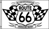 Wholesale ROUTE 66 BLACK AND WHITE 3 X 5 FLAG ( sold by the piece )