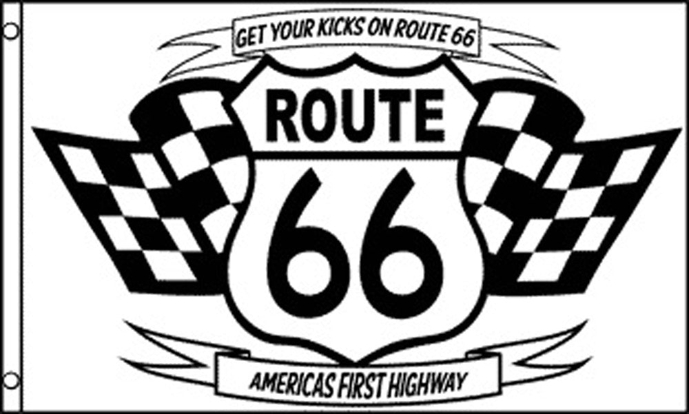 Buy ROUTE 66 BLACK AND WHITE 3 X 5 FLAG Bulk Price